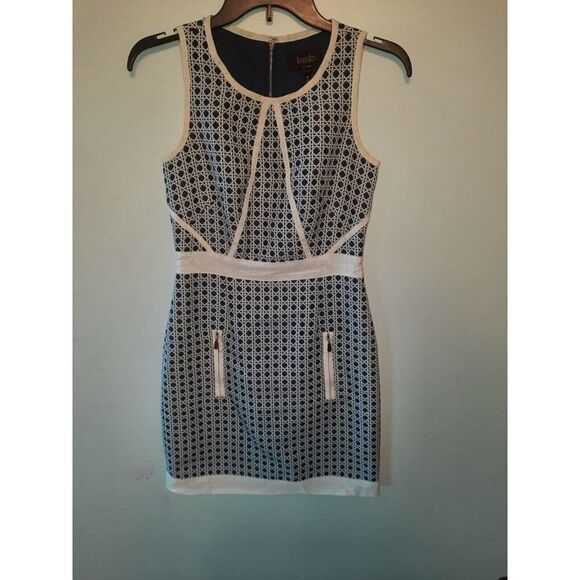 Laundry by Shelli Segal Classic Navy & White Shift Dress with Pockets Size 0 - Picture 1 of 3